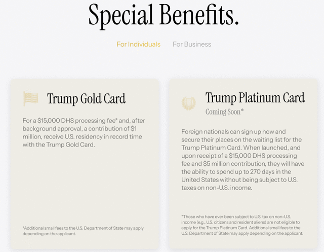 大降价!从500万美元暴降到100万,川普“黄金卡”正式开卖! 留学 第7张 大降价!从500万美元暴降到100万,川普“黄金卡”正式开卖! 留学 第7张